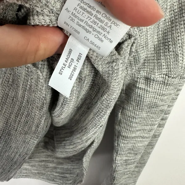 Madewell Waffle Knit Top L Gray Boxy Slouchy Drop Shoulder Minimalist‎ Lounge - Image 4