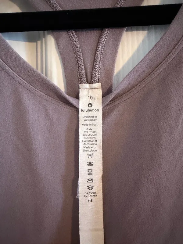 Light Purple Lululemon Racerback Full Length Tank‎ Top Size 10 - Image 5