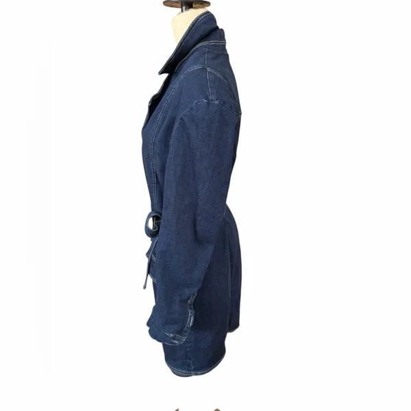 Anthropologie Pilcro Dark Blue Denim Blazer dress size‎ medium - Image 5