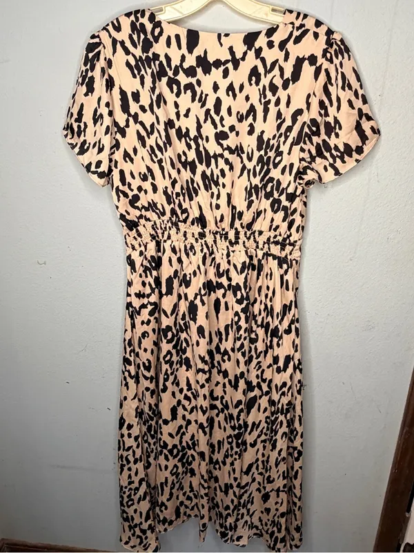 Baltic Born Poppy Satin Midi Dress Animal Print nwt - Image 5