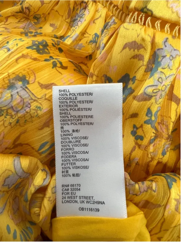 Urban Outfitters Yellow Floral Semi Sheer Tiered Babydoll Mini Dress - Image 5