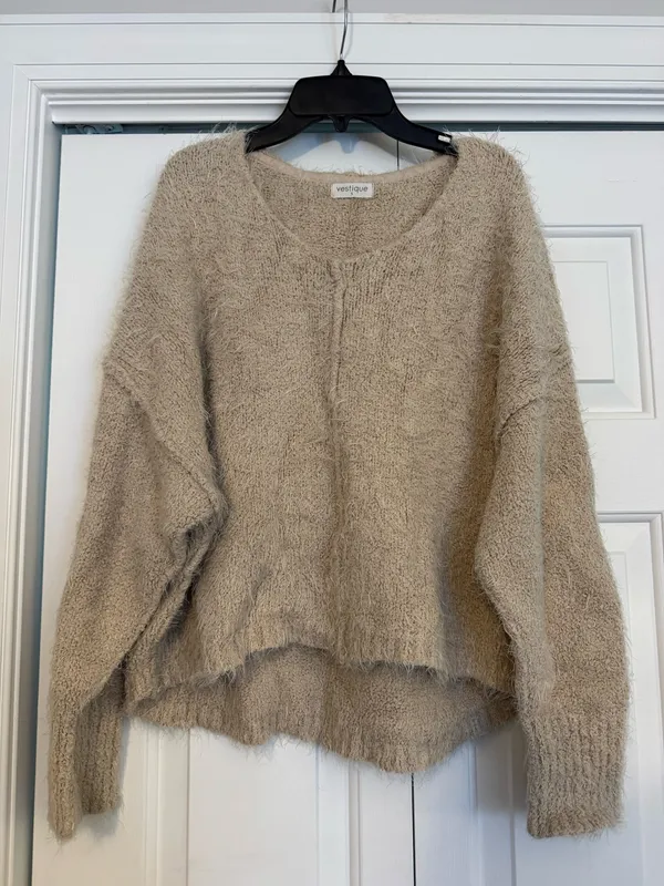 Vestique Tan Fuzzy Sweater - Image 2
