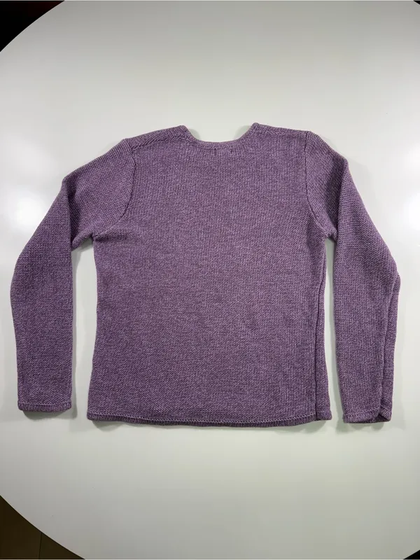 L.L. Bean 100% Cotton Lavender Crewneck Sweater - Image 6