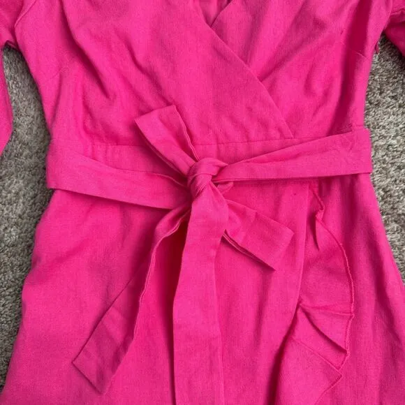 Showpo. Women's Pink‎ Ruffle Mini dress with Balloon Puff Sleeves size 2 - Image 3