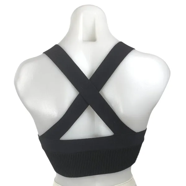 Aritzia Babaton Black Sculpt Knit Yoga Gym Athletic Activewear Crop Tank Top XS - Image 4