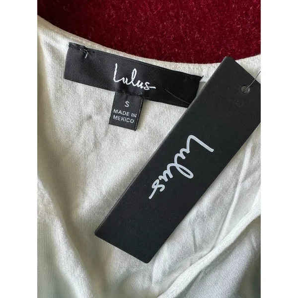 NWT Lulus Feel Like Dancing White Jersey Knit Crop Top Womens Size Small - Image 7