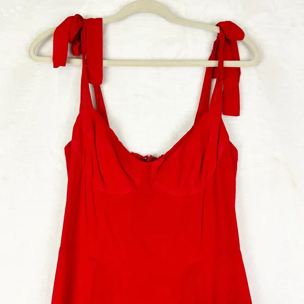 Reformation Nadira Midi Dress Size 6 NWT Poinsettia Red Cocktail Event Party - Image 6