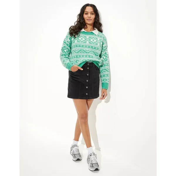 American Eagle | Green Fair Isle Snowdrift Sweater | Medium - Image 3