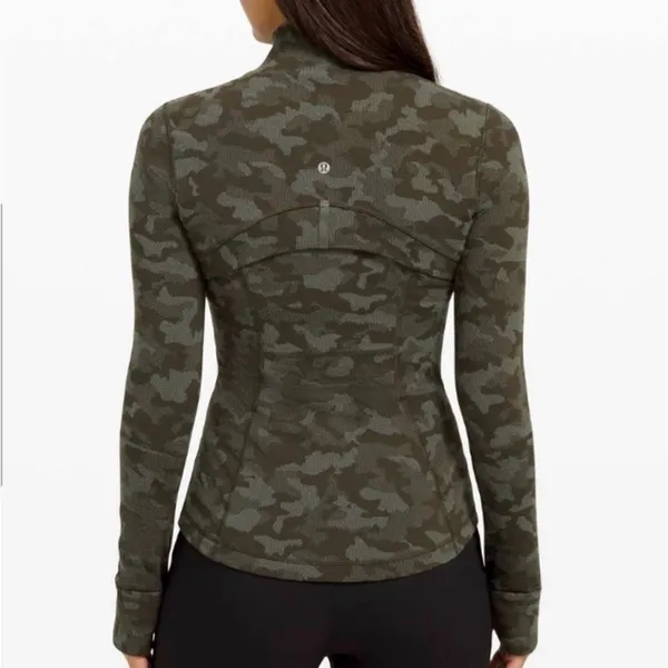 Lululemon Define Jacket Heritage Camo Dark Olive Green Twill Size 6 RARE - Image 3