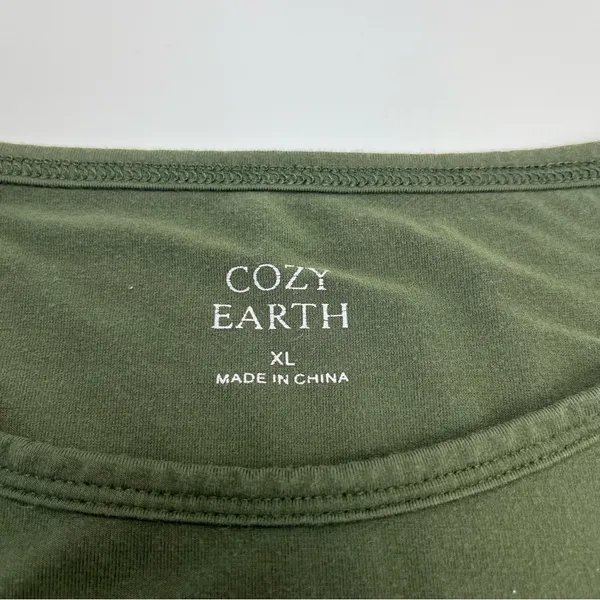 Cozy Earth Women’s Short Sleeve Shirt Top Size XL Pocket Bamboo Blend‎ *FLAW - Image 2