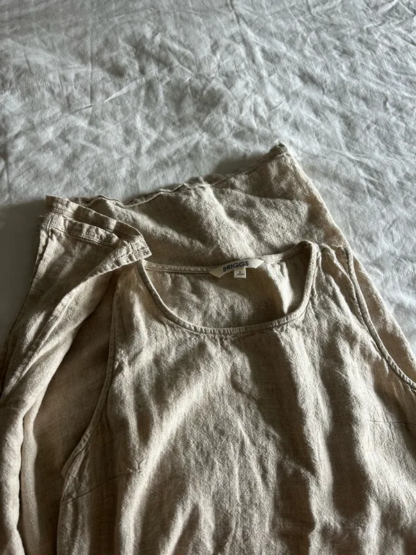 Linen Dress Tan - Image 2