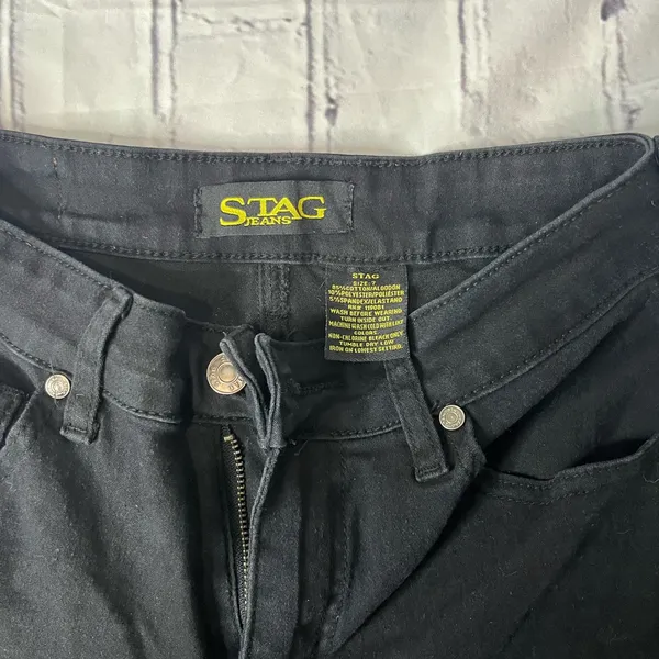STAG Black Flare Jeans Women’s Size 7 Low Rise Stretch Y2K Retro Bootcut Pants - Image 6