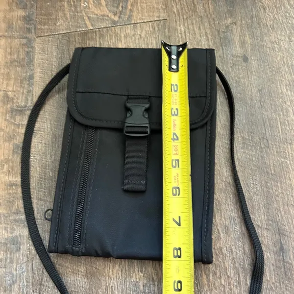 LL Bean Black‎ Nylon Neck Wallet Travel Pouch Crossbody Passport Organizer Bag - Image 10