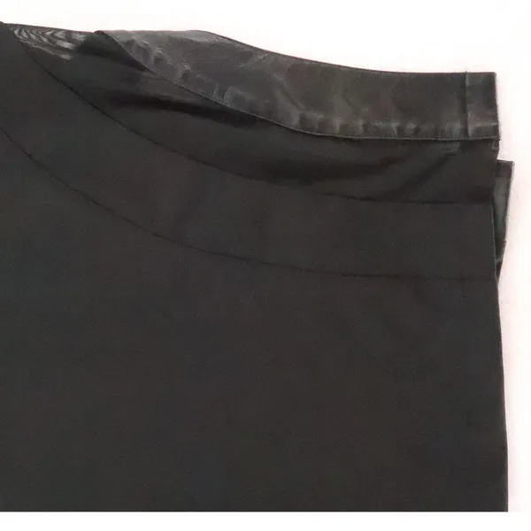 Stella Jamie Strapless Bodycon Dress Womens Size S‎ LBD Mesh Faux Leather Slit - Image 6