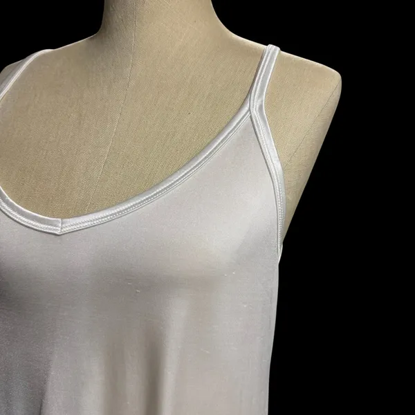 Vanity Fair‎ M/L 38 Slip Dress White Minimalist Bridal Coquette Sleep Loungewear - Image 3