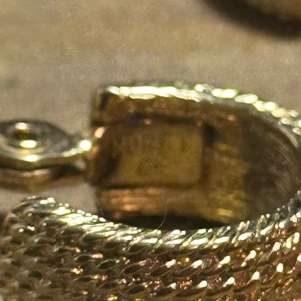 Vintage Monet gold tone textured clip on hoop earrings - Image 4