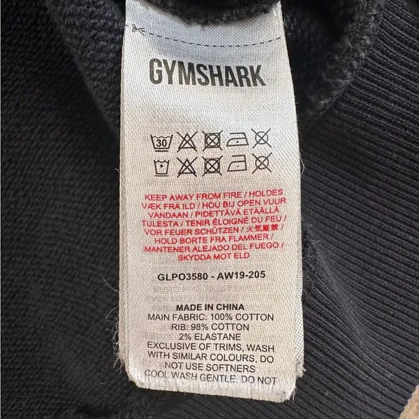 Gymshark Crop Pullover Schwarz 24/7 Cropped Black Crewneck Medium - Image 8