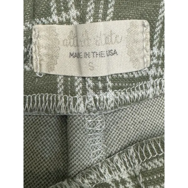 Altar'd State Green White Plaid Cropped Flare Pants Small Retro Boho - Image 7