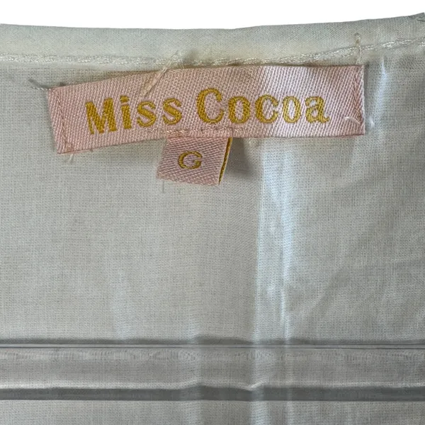 Miss Cocoa Embroidered Tank Top White Red‎ Floral Eyelet Viscose Boho G S READ - Image 3