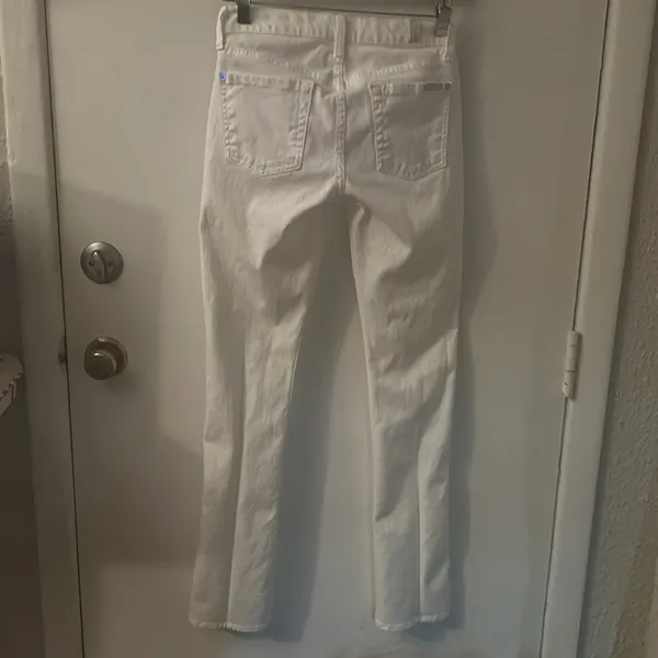 7 For All Mankind 7FAM White Jeans 24 Boho Casual Festival Hippie Minimalist - Image 4