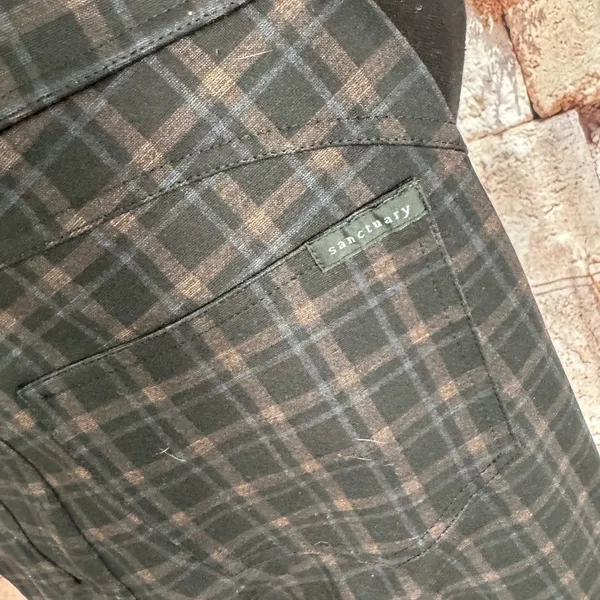 Sanctuary x Anthropologie Black and Brown Plaid Pants NWT WOMENS SIZE SMALL - Image 4