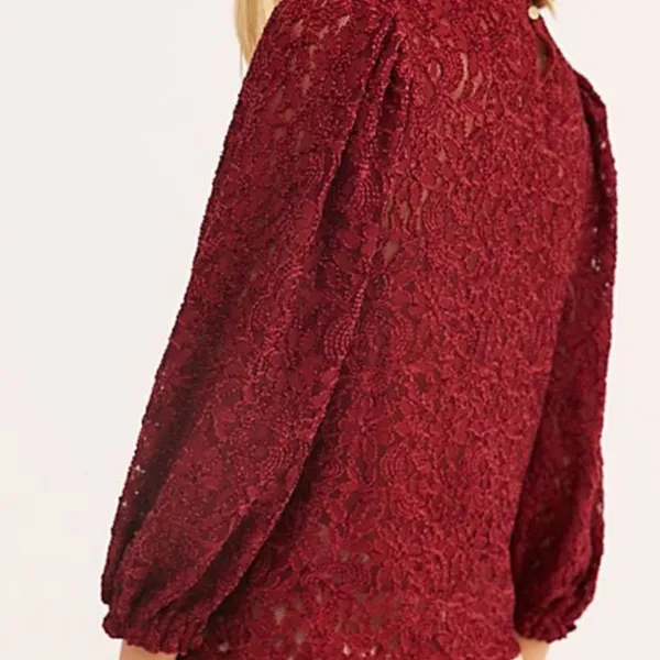 Free People Red Sweet Talker Top Size M B-10 - Image 3