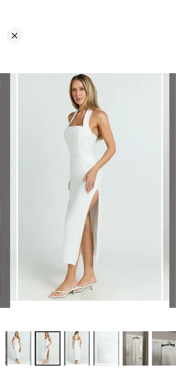 Showpo White Halter Dress - Image 3