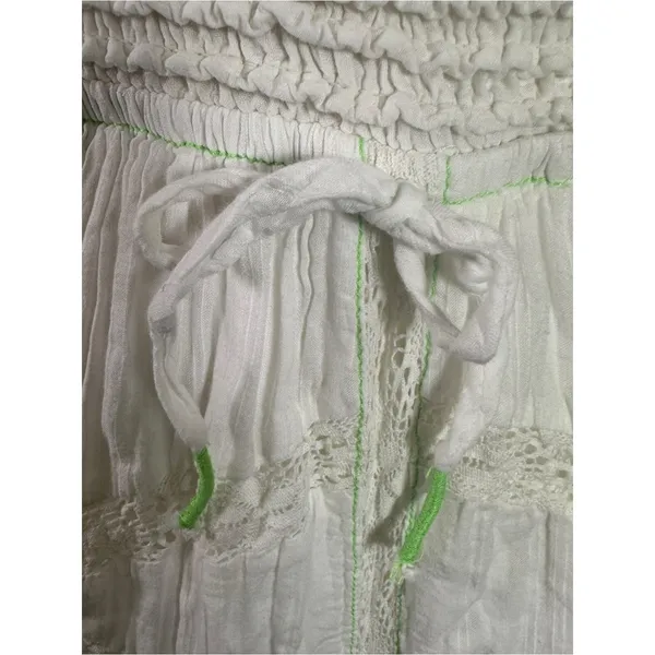 Free People Ethereal Cottage Prairie White Lace Hi Hello Midi Dress Medium - Image 11