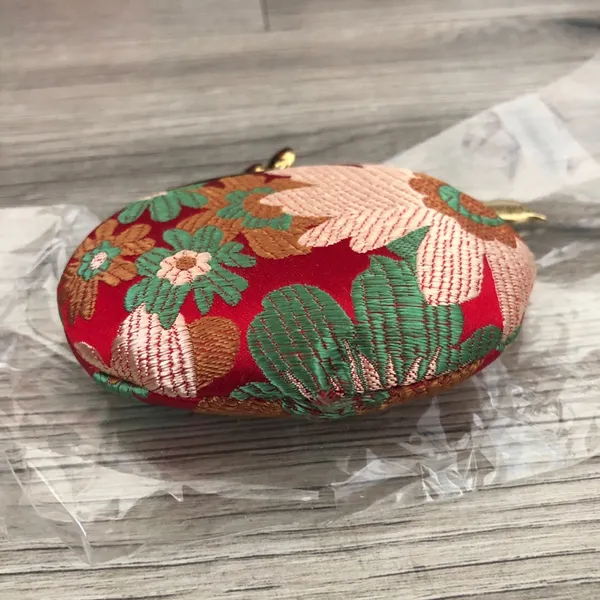 New Taiwan Gamaguchi Small Embroidered Coin Purse Pouch with Floral Embroidery - Image 8
