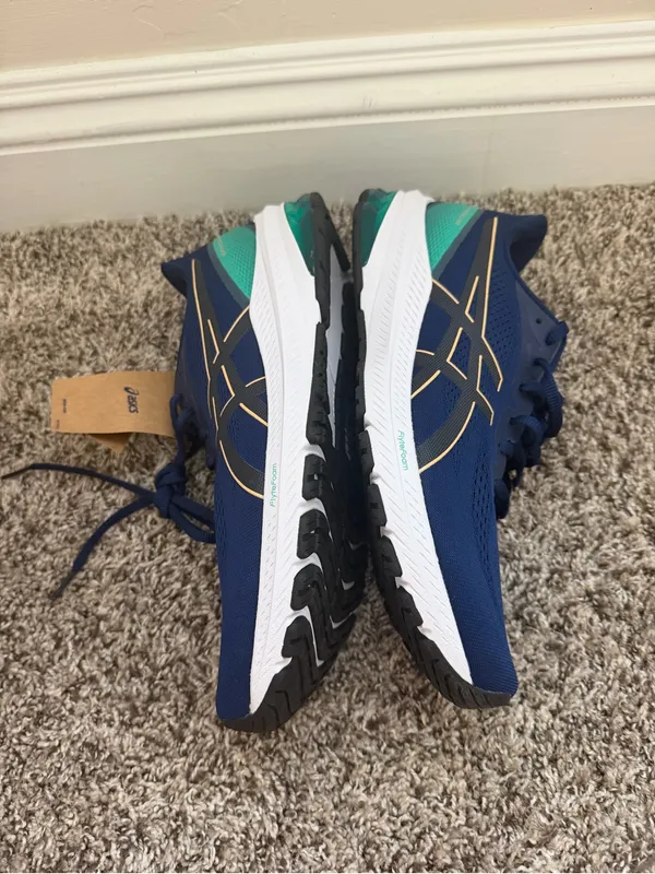 ASICS Navy and Teal Men's Running Shoes - Image 5