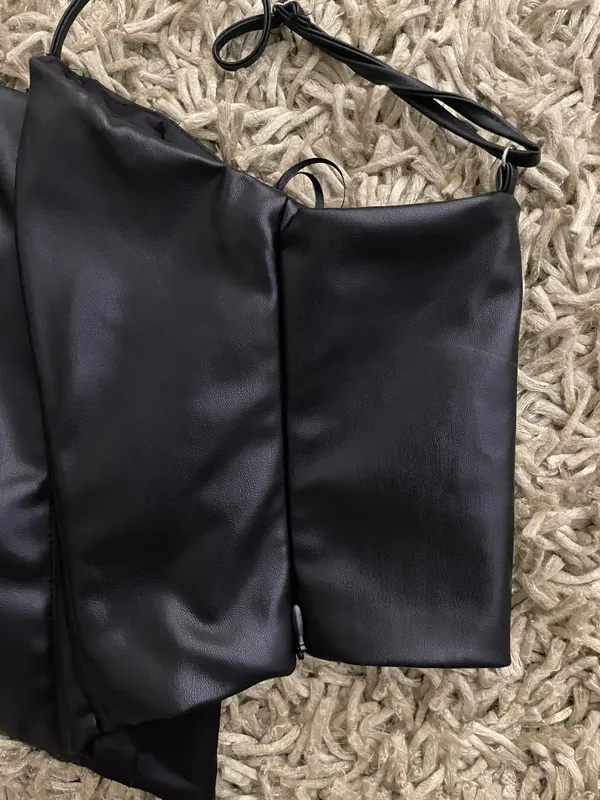 ZARA Leather Bustier Cropped Top - Image 2