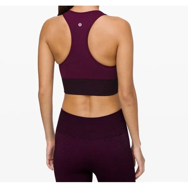Lululemon Ebb to Train Bra WashMarvel‎ Black Sz 6 No Cups Activewear W2BIIS - Image 2