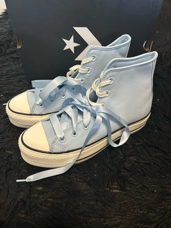 CONVERSE Ctas lift hi top blue platform lace up shoes sneakers women’s 7 new - Image 2