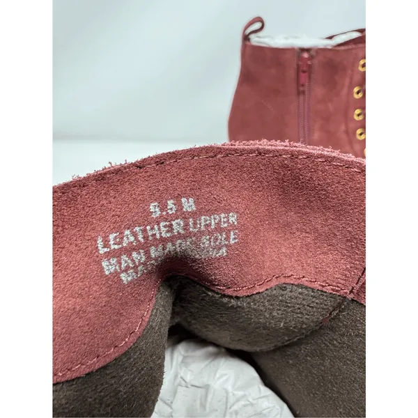 Diba Blake Suede Bootie Burgundy Ankle Boot Lace Up Wedges Size 9.5 NWOB - Image 11