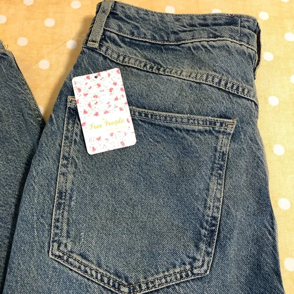 NEW Free People Acadia High Rise distressed Button Fly Jeans 28 - Image 7