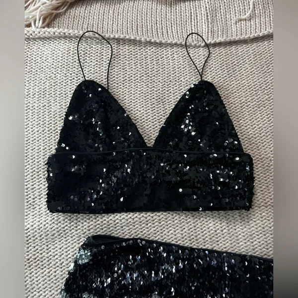 Forever 21 NYE Crop Set Dress Sequin Multi F21 - Image 4