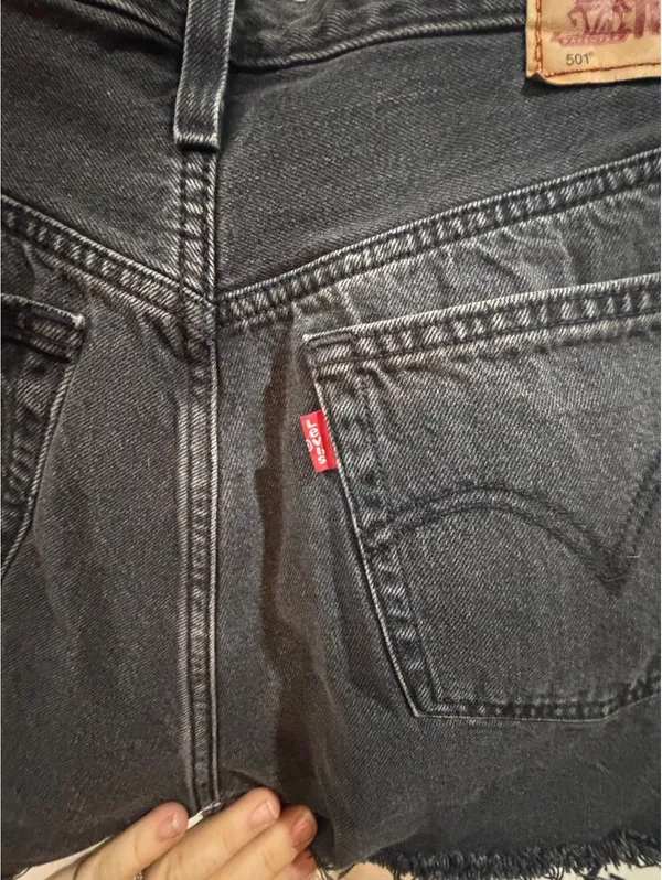 Levi's 501 Black Denim Cutoff Shorts Size 28 - Image 4