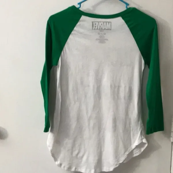 Marvel’s Avengers Baseball T-shirt Junior M Green/White Raglan Sleeve Cosplay - Image 5