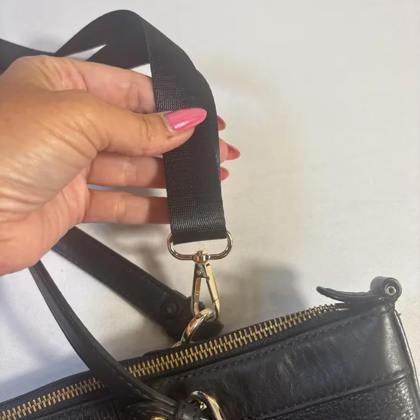 Michael‎ Kors Jesse Large Satchel Shoulder Bag Black Pebble Leather Purse - Image 3