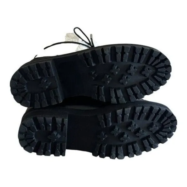 AQUA Fuzz Women’s Leather Lug Sole Sherpa Lace Up Winter Boot Black Size 6.5 - Image 10