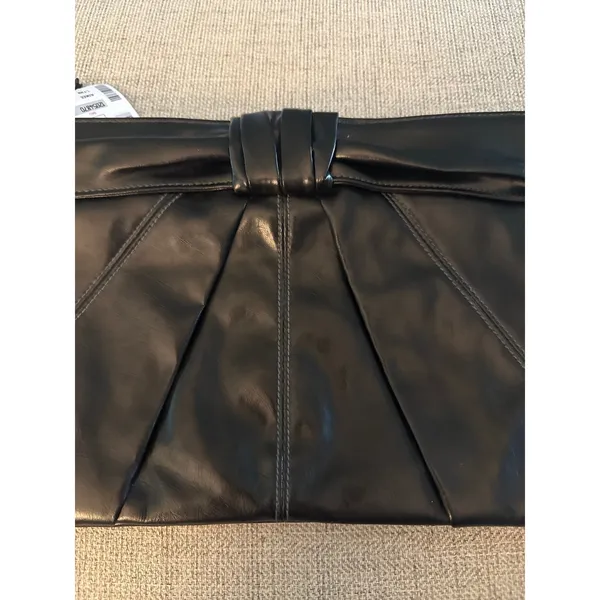 NWT Bonita Bag Women's Black Vinyl‎ Clutch Bag 15"x 9" - Image 3