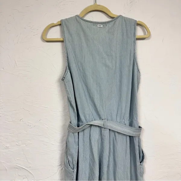 Obey Blue White Striped Sleeveless Jumpsuit Womens 27 Beachy Lightweight Casual - Image 12