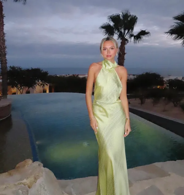 Zara dress maxi halter scarf satin bodycon wedding party Evening Gown - Image 7