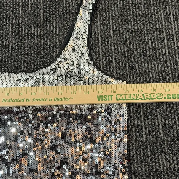 Express Black & Silver Ombre Sequin Mini Cocktail Dress Medium Women’s - Image 2