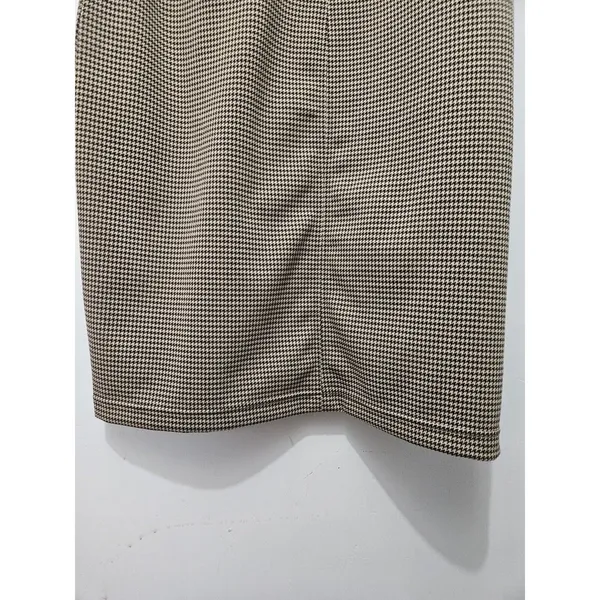 Ralph Lauren Black Label Womens XL Tan Knit Houndstooth Work Shift Dress - Image 10