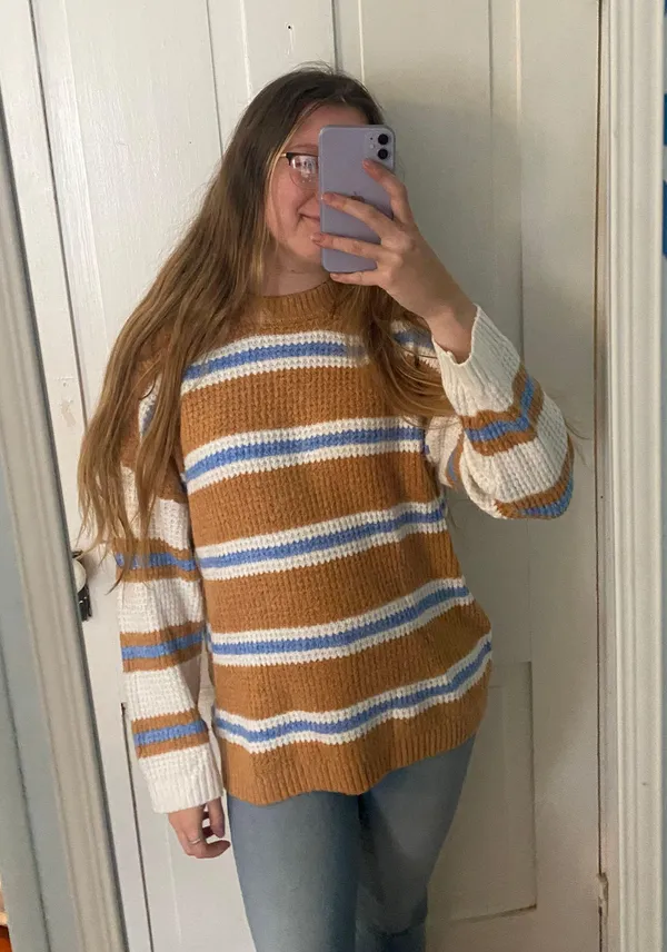 American Eagle waffle knit sweater - Image 3