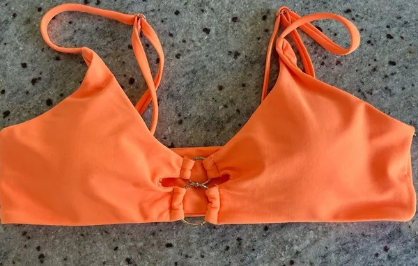 ZAFUL Dual O-ring Neon Bikini Swimsuit - Dark Orange. Excellent condition - Image 6