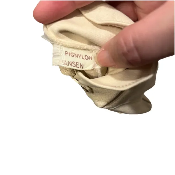 Vintage Faux Leather Stretch Cream Ivory Gloves - Image 4