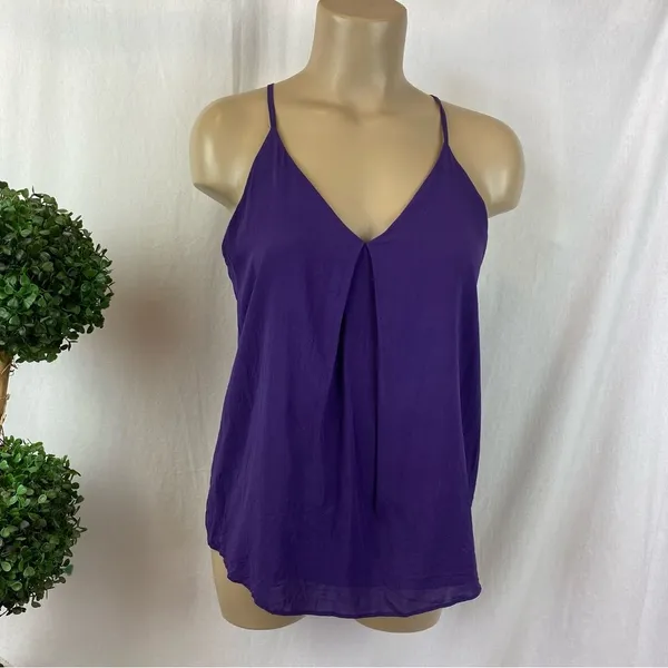 Alice + Olivia Silk Blend Purple Sleeveless Halter Top S - Image 2