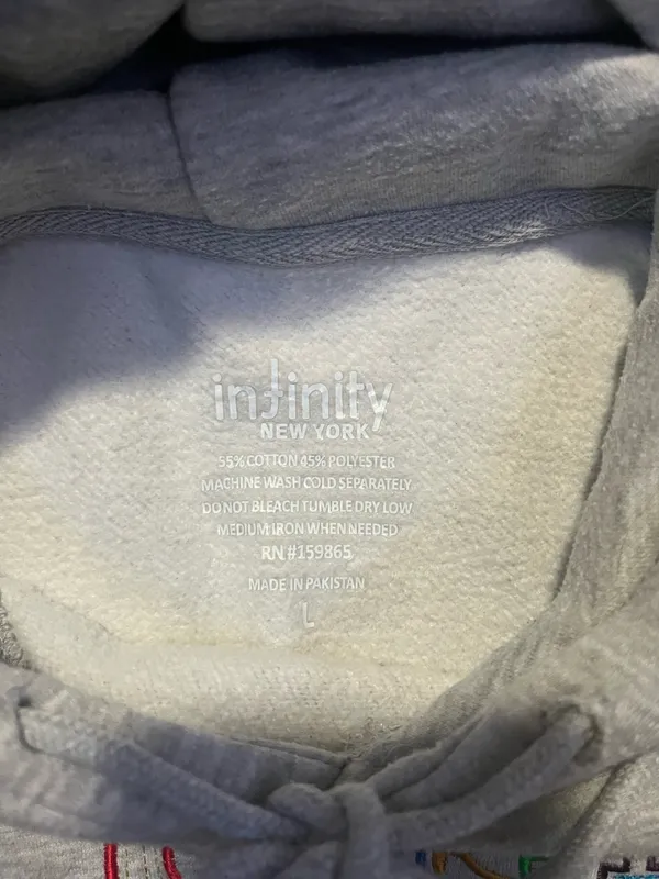 New York hoodie Gray Size L - Image 2
